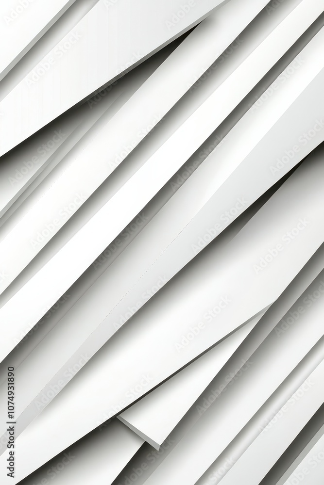 Fototapeta premium Diagonal Shapes and Shadows on White Background.