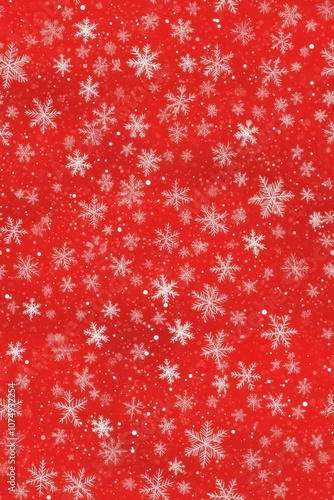 Red Christmas Background with Snowflakes