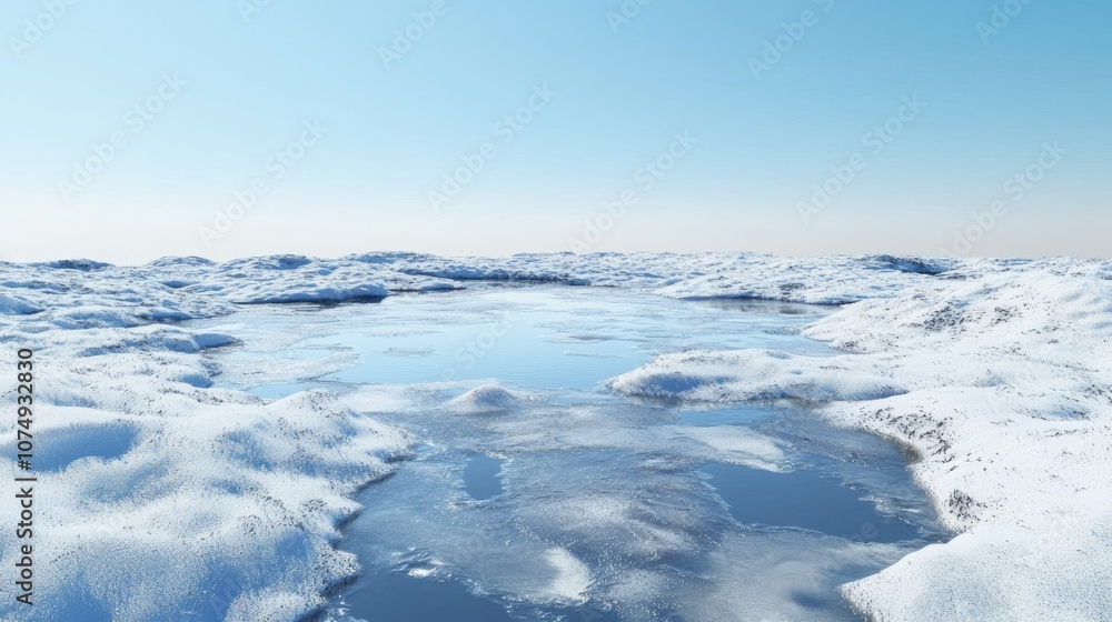 Climate Change Impact on Winter Ecosystems: Frozen Lake with Melting Patches Climate Change Impact on Winter Ecosystems: Frozen Lake with Melting Patches