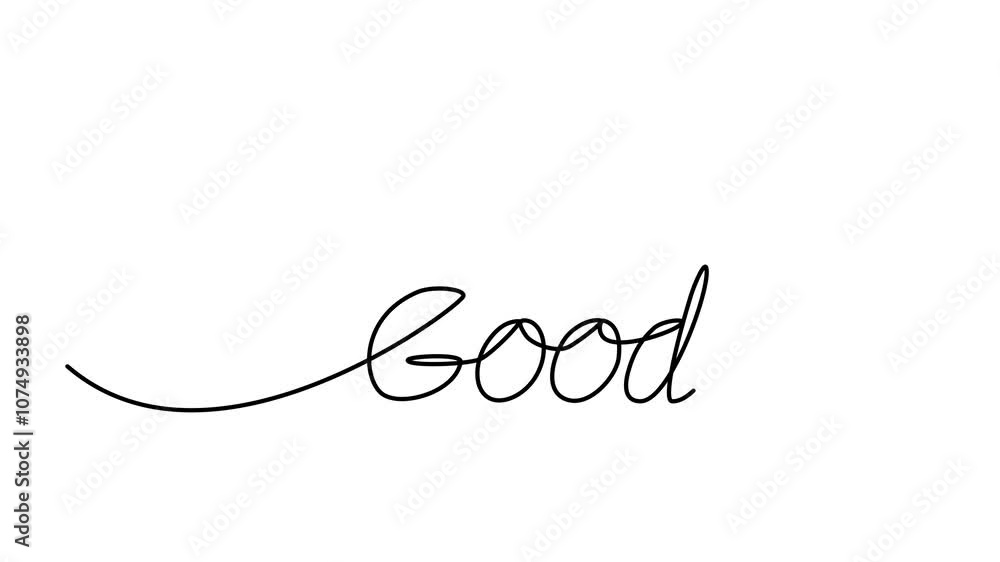 animation continuous drawing of the word goodbye in one line. animation continuous drawing of the word goodbye in one line.