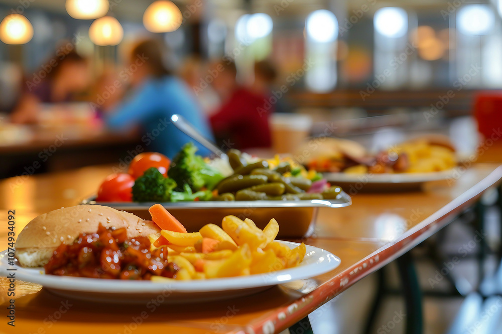 Vibrant College Canteen and Professional Kitchen Setup for School and University Dining cooking place, Generative AI Vibrant College Canteen and Professional Kitchen Setup for School and University Dining cooking place, Generative AI
