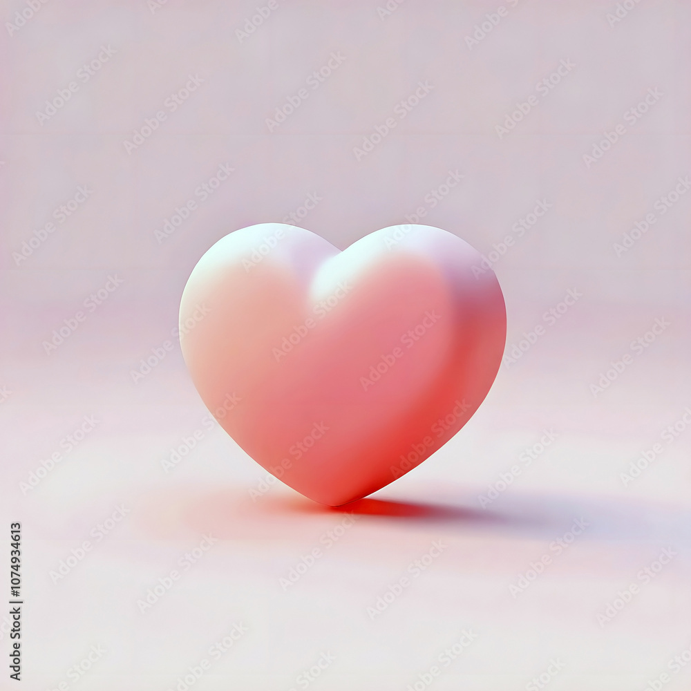 3D render pink heart in pastel background, Valentine concept 3D render pink heart in pastel background, Valentine concept