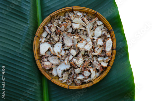 Kaempferia galanga rhizome, Dried herb slices photo