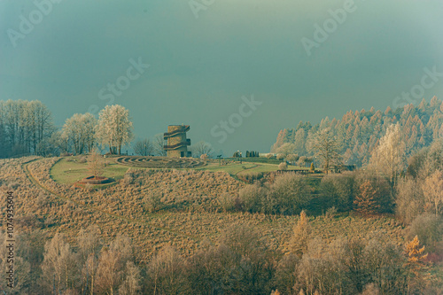 Muszyna, zimową pora, szron,  photo