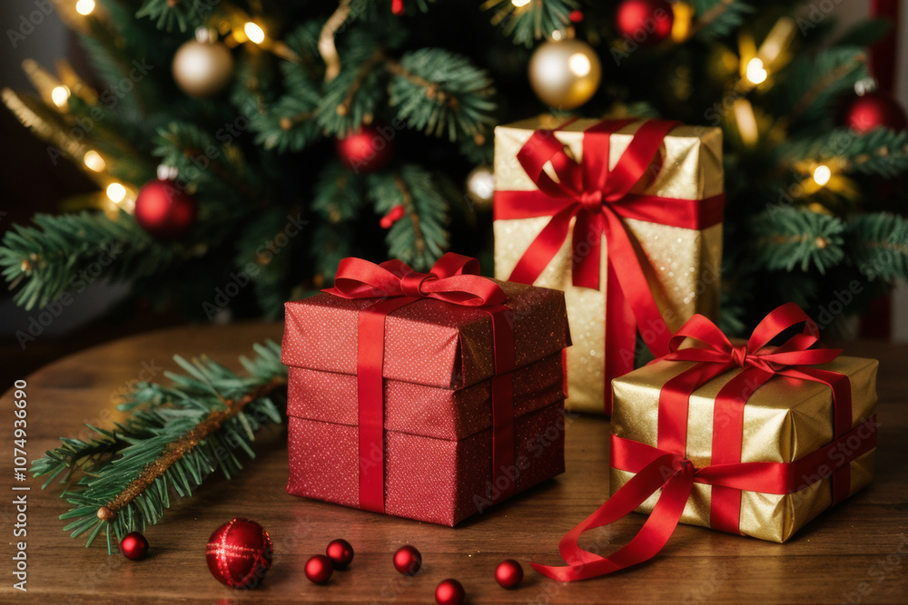Festive Gift Box with Candlelight. Festive Gift Box with Candlelight.