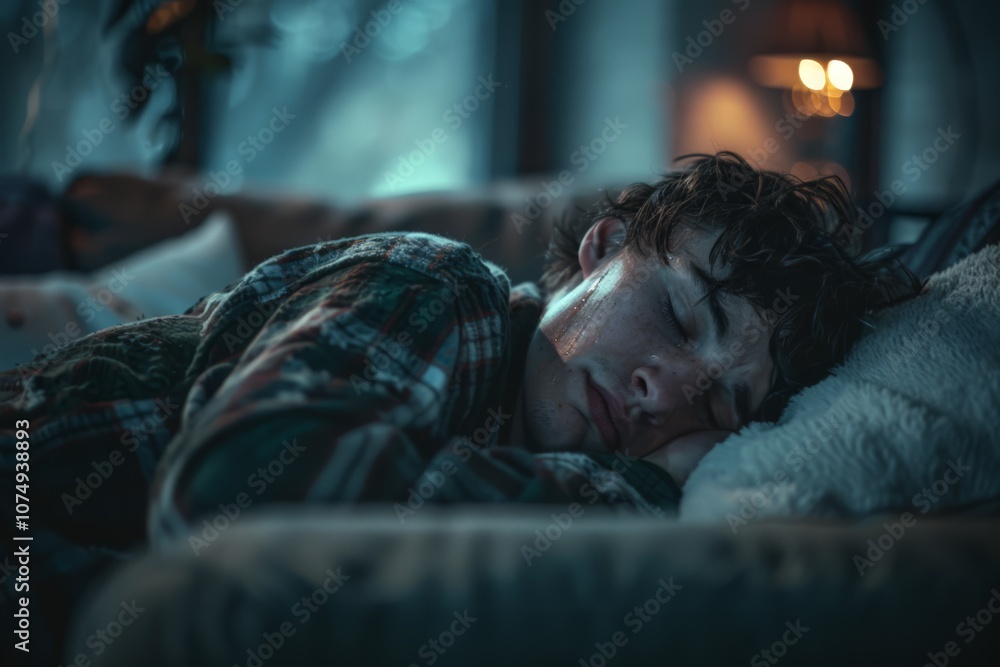 Relaxing Moment of a Person Lying on a Couch Relaxing Moment of a Person Lying on a Couch
