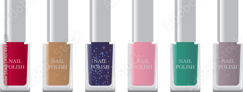 いろんな色のネイルポリッシュ
