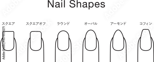 色々な爪の形の種類セット