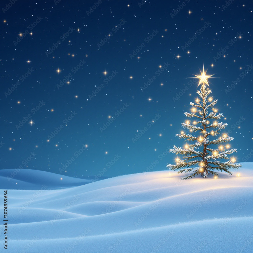 A poster or banner for christmas with christmas tree decorations on snow A poster or banner for christmas with christmas tree decorations on snow