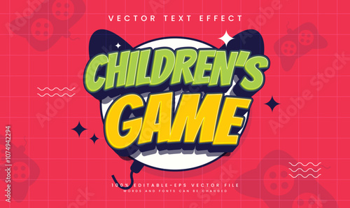 Children game editable vector text effect, carton comic concept. Suitable for gaming happy theme.