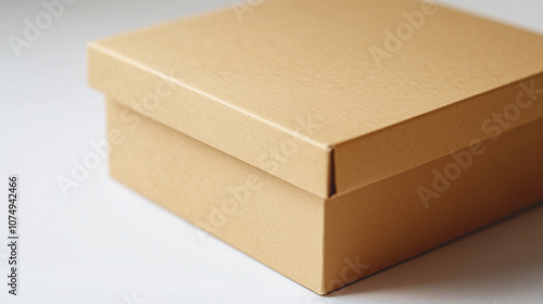 Cardboard box on white background. photo