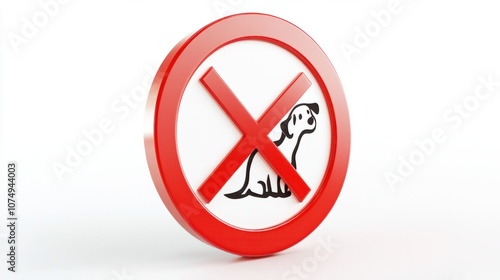 No dogs allowed 3D prohibition sign with a crossed-out dog icon, isolated on white background Free Download No dogs allowed 3D prohibition sign with a crossed-out dog icon, isolated on white background - GFXLoad