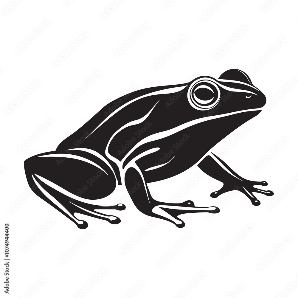 Frog silhouette on a white background Frog silhouette on a white background