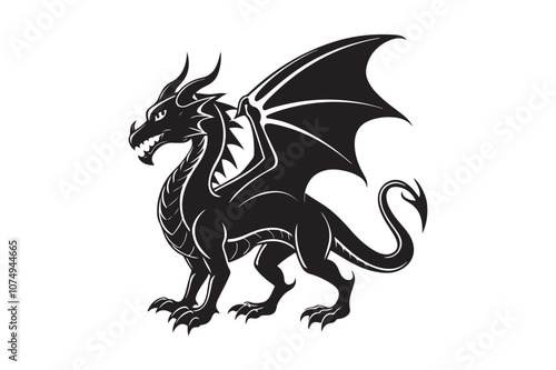 Wallpaper Mural Dragon Silhouette vector illustration, Dragon Silhouette, Dragon Silhouette PNG  Torontodigital.ca