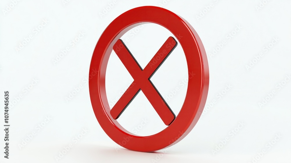 Fototapeta premium No mobile phones 3D prohibition sign with a crossed-out phone icon, isolated on a white background