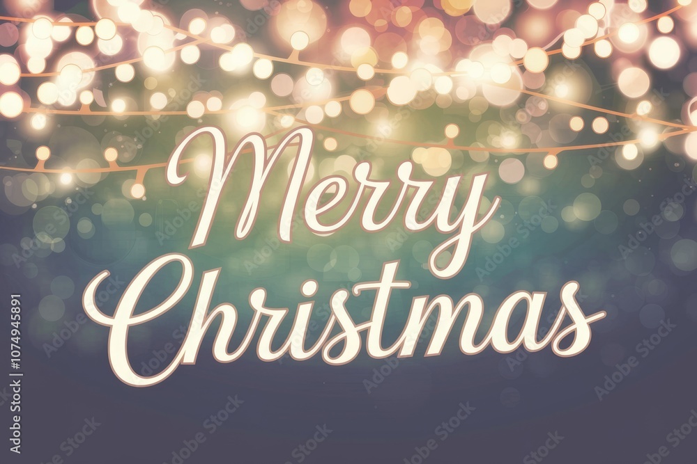 Christmas greeting with lights and bokeh background Christmas greeting with lights and bokeh background