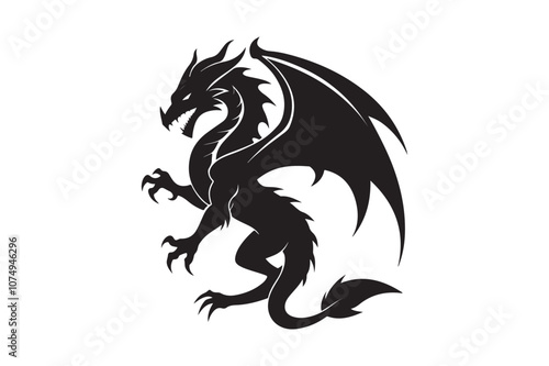 Wallpaper Mural Dragon Silhouette vector illustration, Dragon Silhouette, Dragon Silhouette PNG  Torontodigital.ca