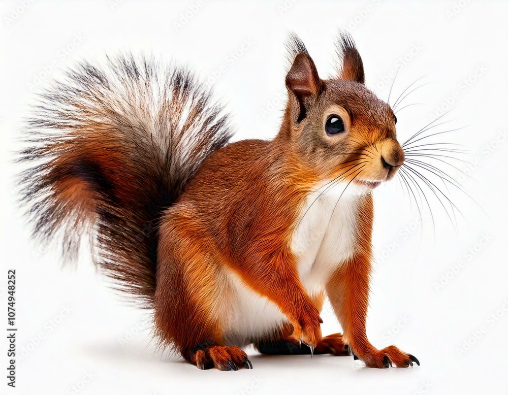 squirrel on four legs isolated on white background, cut out squirrel on four legs isolated on white background, cut out