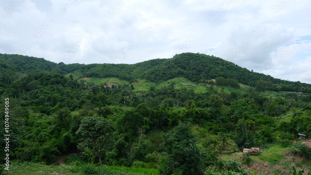 Panoramic view of the green mountains and forests in Thailand. Panoramic view of the green mountains and forests in Thailand.
