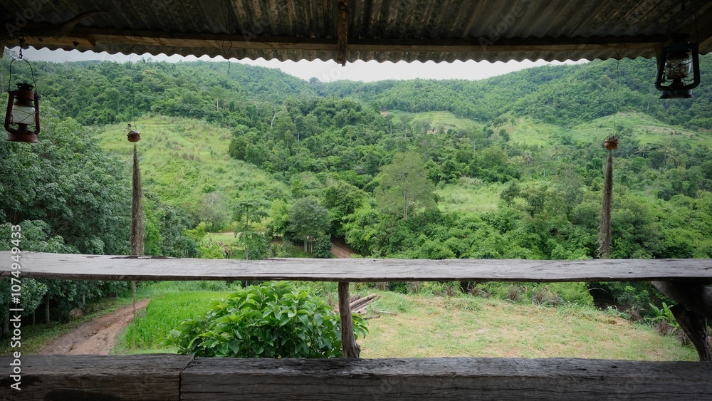 Panoramic view of the green mountains and forests in Thailand. Panoramic view of the green mountains and forests in Thailand.