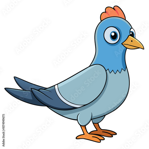 Dove vector illustration. Cute dove cartoon clipart, bird animal in flat style.