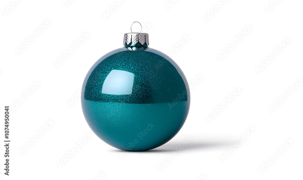 Fototapeta premium Shiny color Christmas ball isolated on a white background