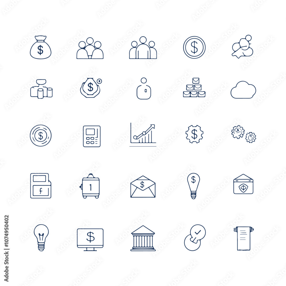 Financial Icons Set Vector Design Illustration Financial Icons Set Vector Design Illustration