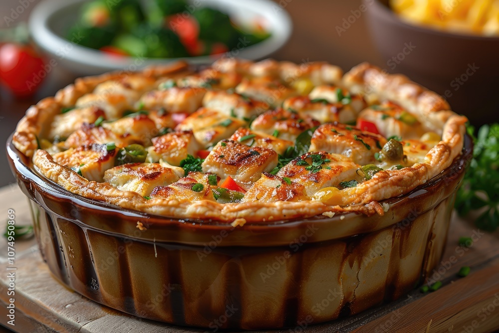 Golden-brown Chicken Pot Pie with Crispy Crust Golden-brown Chicken Pot Pie with Crispy Crust