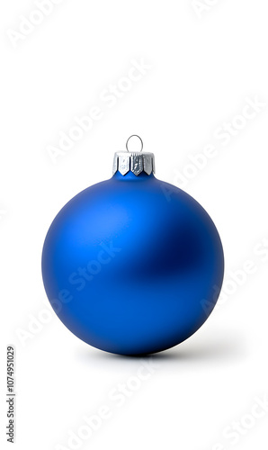 Shiny Blue Christmas ball isolated on a white background 