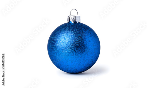 Shiny Blue Christmas ball isolated on a white background 