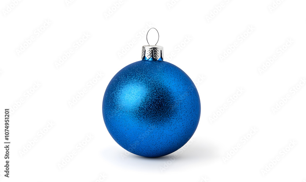 Shiny Blue Christmas ball isolated on a white background Shiny Blue Christmas ball isolated on a white background