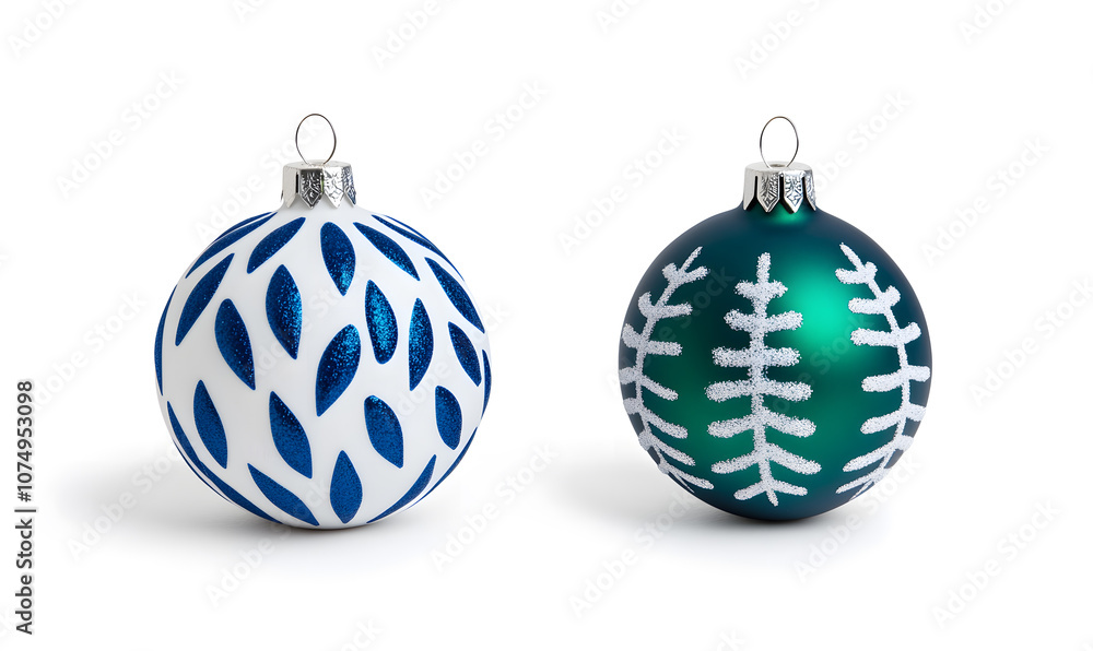 Christmas ball with floral ornaments isolated on a white background Christmas ball with floral ornaments isolated on a white background
