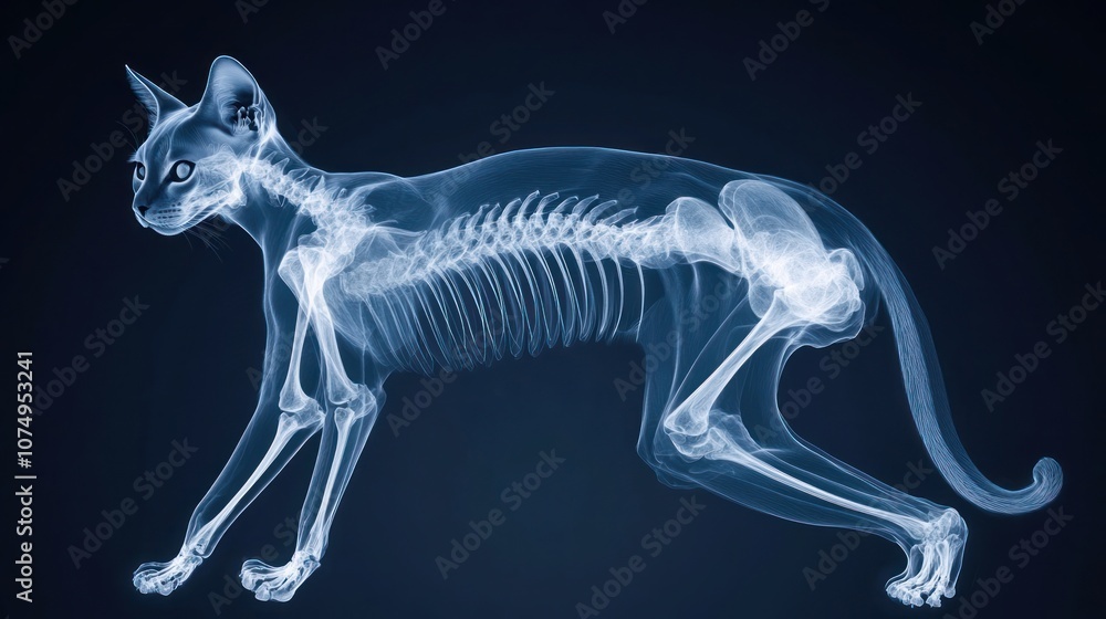Fototapeta premium X-ray of a Cat Skeleton