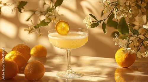 Yuzu gin sour made with gin, yuzu juice, and a hint of honey