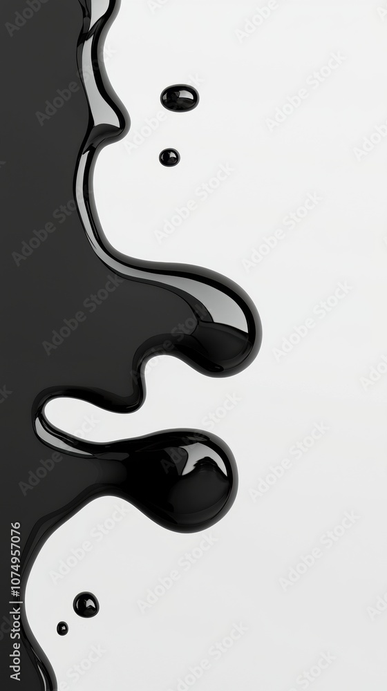 A black and white photo of a black liquid with white streaks A black and white photo of a black liquid with white streaks