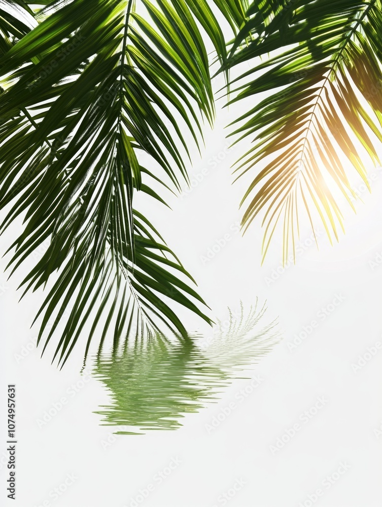Palm trees in sunny day at beach Palm trees in sunny day at beach