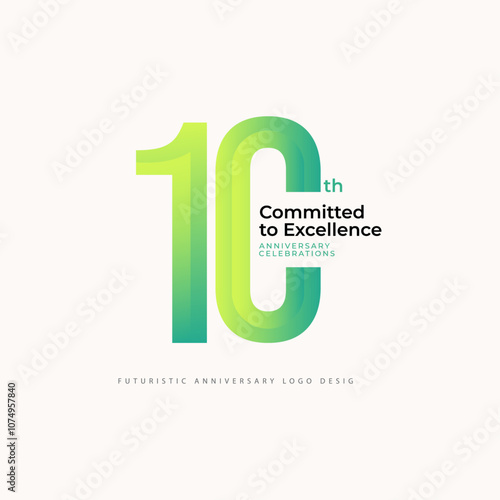 10 years anniversary celebrations logo concept