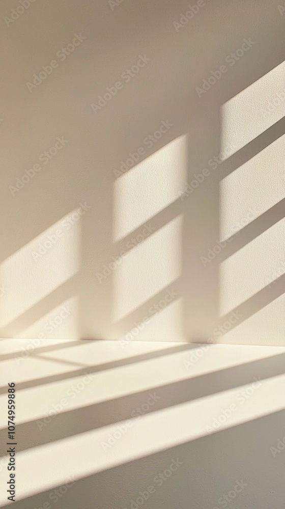 A white wall with a window and a shadow on it A white wall with a window and a shadow on it