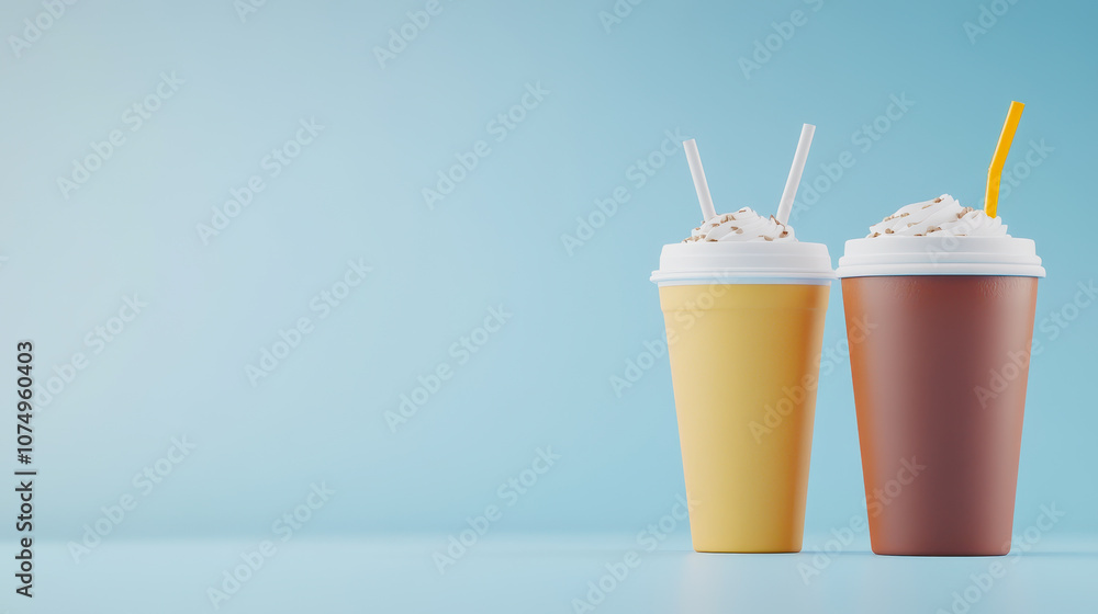 Colorful Iced Beverages in Design on Smooth Gradient Background for Refreshing Summer Vibes and Perfect for Promotional Use in Drinks and Desserts Colorful Iced Beverages in Design on Smooth Gradient Background for Refreshing Summer Vibes and Perfect for Promotional Use in Drinks and Desserts