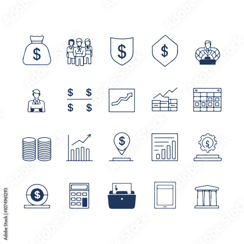 Financial Icons Set Vector Design Illustration