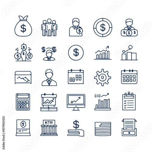 Financial Icons Set Vector Design Illustration