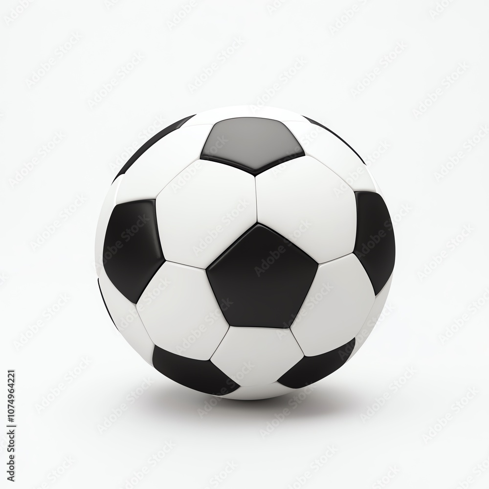A classic black and white soccer ball on a minimalist background. A classic black and white soccer ball on a minimalist background.