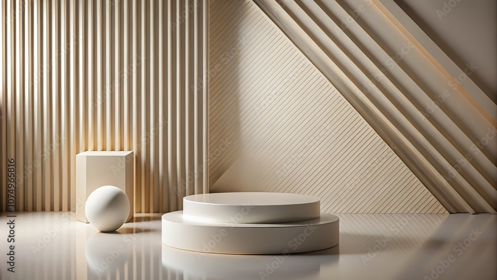Stylish geometric abstract design with pedestal for product presentation. Stylish geometric abstract design with pedestal for product presentation.