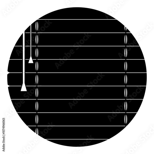 horizontal blinds in a round shape