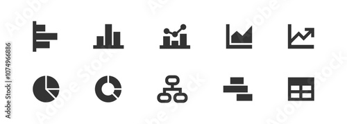 Charts, diagrams, graphs and statistic icon. Vector