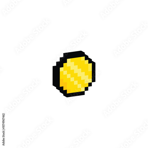 Isometric 3d coin pixel art icon vector golden money 8 bit game