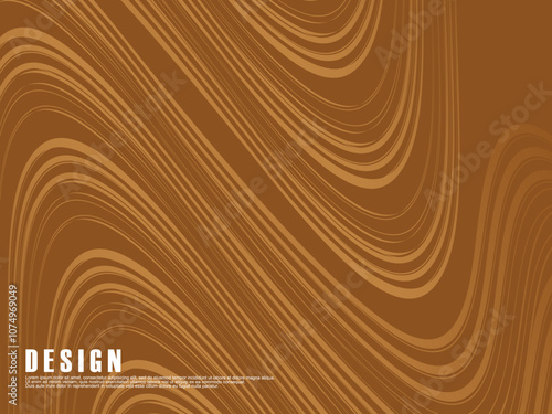 Abstract futuristic brown curved lines on brown background. Vector horizontal template for digital luxury business banner, contemporary formal invitation, luxury voucher, etc.