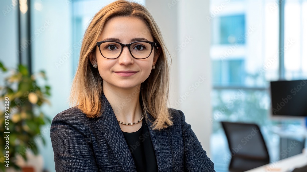Portrait of a Confident Businesswoman in Modern Office Portrait of a Confident Businesswoman in Modern Office