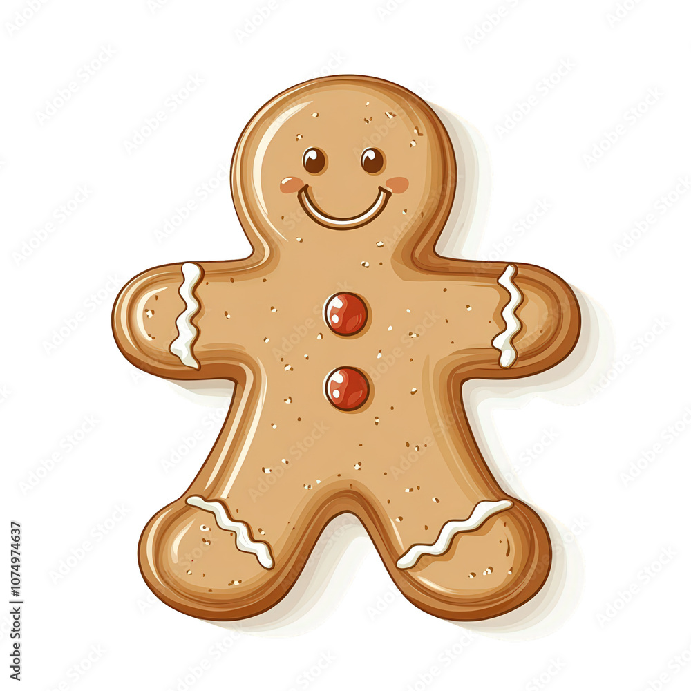Obraz premium Cheerful Gingerbread Man Illustration 