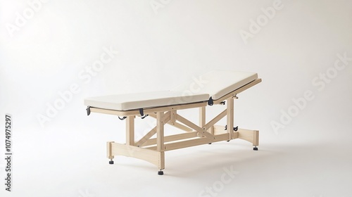 Massage Table: Wooden Design for Comfort and Wellness. Ideal for therapy, spa, or salon use. Portable and adjustable for personalized treatment.